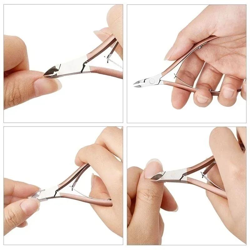 Stainless Steel Thickened Nail Clippers for Removing Dead Skin Ultra-fine Nails Art Repair Tool Keratin Eagle Nose Pliers 1pcs