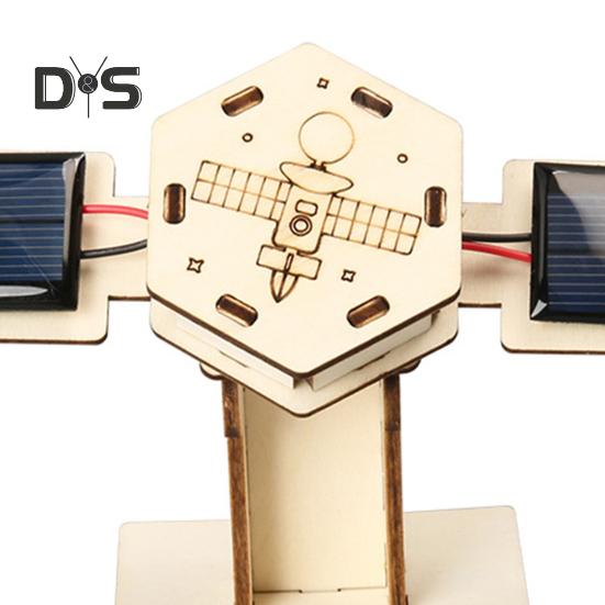 DIY Solar Künstlicher Satellit Modellbausatz Pädagogisches handgemachtes Holzpuzzle Satellitenmodell Kinder Wissenschaftliche Erkundungsprojekte STEM Spielzeug Weltraumliebhaber