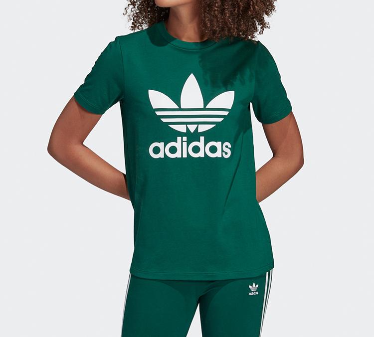 Adidas Originals Set in Sleeve T Shirt Women's Dark Green DV2597