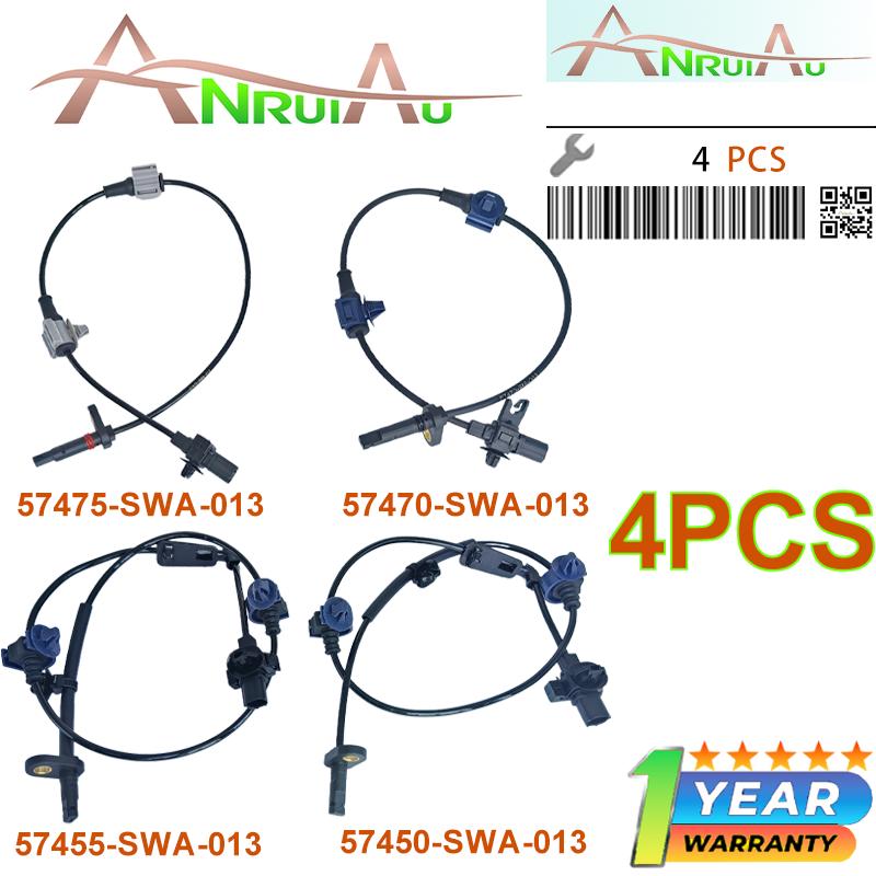 New 4pcs Front & Rear ABS Wheel Speed Sensor 57455-SWA-013 57450-SWA-013 57475-SWA-013 For Honda CR-V Sport Utility 4-Door