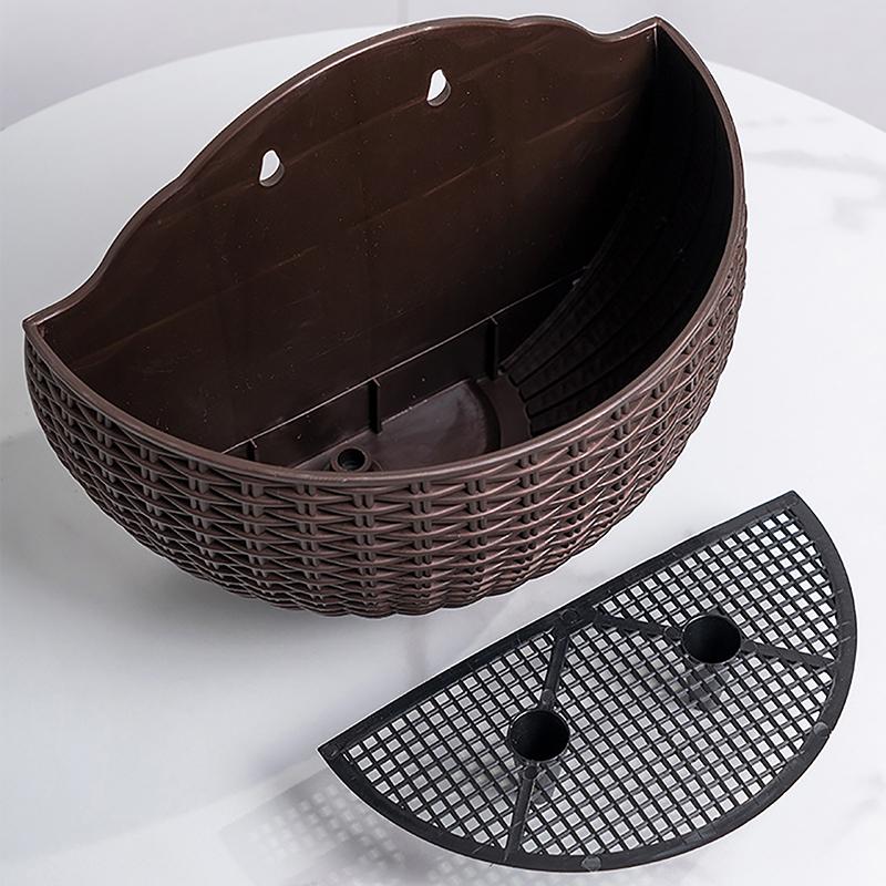 Blumentopf, exquisiter Wand-montierter Kunststoff-Wandbehangkorb, Blumentopf für den Garten im Freien, Balkon, Pflanzkübel, Wohnkultur