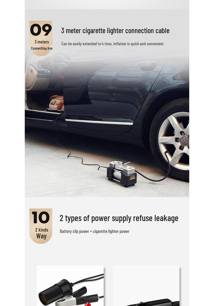 High-Power Dual Cylinder Portable Car Air Pump for Off-Road Tires