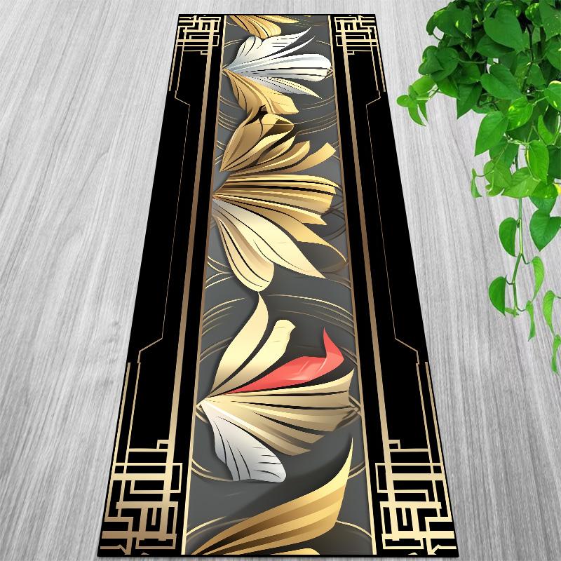 Europäischer Stil Luxus Gold Flur Teppich Mode Dekoration Heim Durchgangsteppiche Rutschfest Langer Teppichläufer Anpassbar