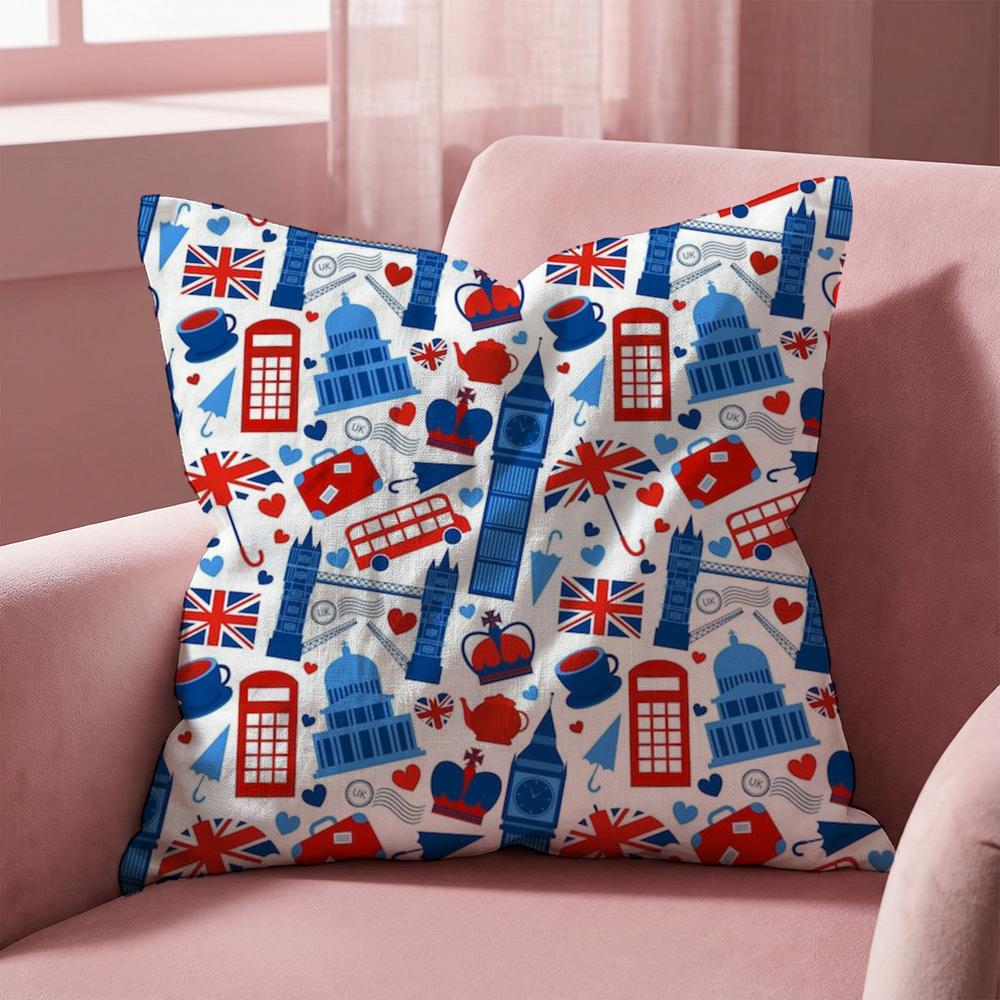LOVE England Bedruckte Kissenhülle Mehrzweck-Kissenbezug für Zuhause & Auto - Wendbar, Weich & Langlebig für den täglichen Gebrauch