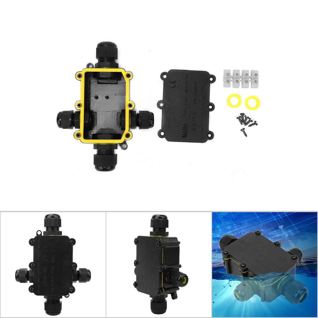 IP68 Plastic Junction Box 5m Underwater Connection Wiring Box T100 450VAC 24A UL94V‑2