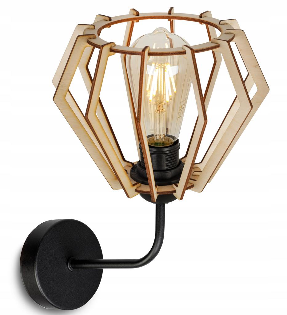 MODERNÍ UNIKÁTNÍ DŘEVĚNÉ LED NÁSTĚNNÉ SVÍTIDLO