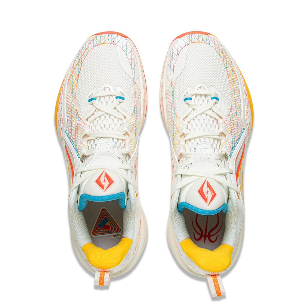 Li Ning Speed 2 Cushioning Slip Resistant Breathable Rebound Low top Basketball Shoes Men's White Blue ABAV009-5