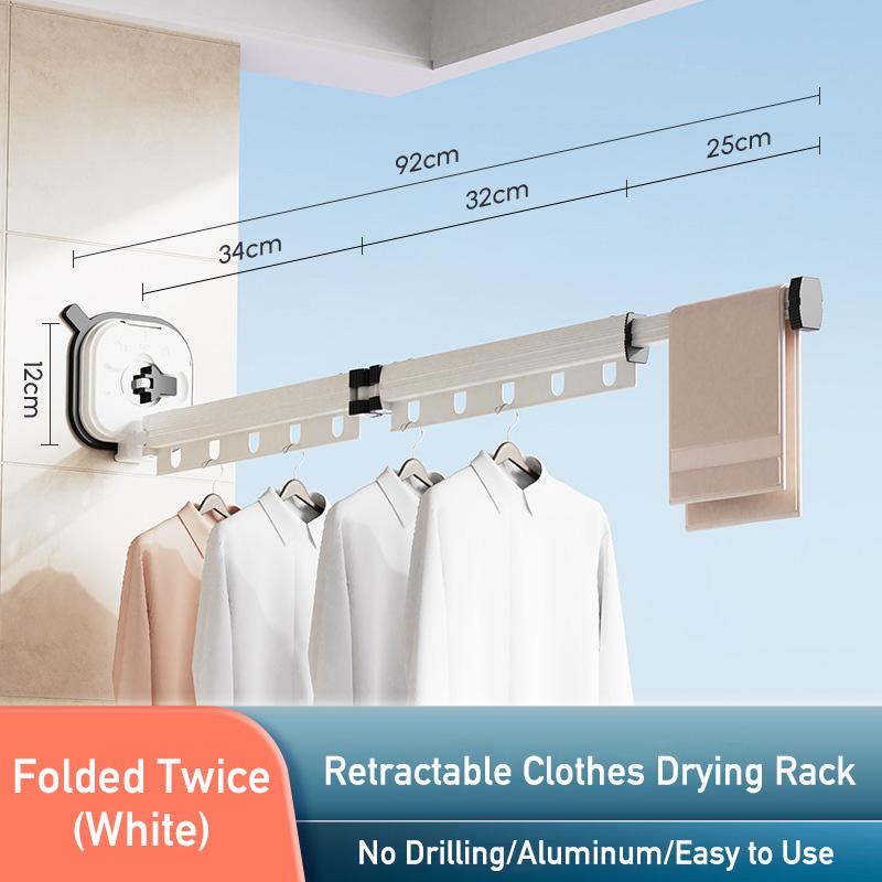 Suction Cup Strong Powerful Self Adhesive Drying Rack Hanger RV Clothsline Wall Mount Foldable Cloth Dryer Hanging Collapsible