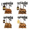 Cat Decor for Book Lovers Vintage Bookshelf Light with Sleeping on Design, Retro Lantern Unique Craft Gifts Students Lamp Reading, Decorative