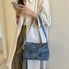 Women Vintage Large Capacity Soft PU Shoulder Bag with Belt Detail for Daily Commute