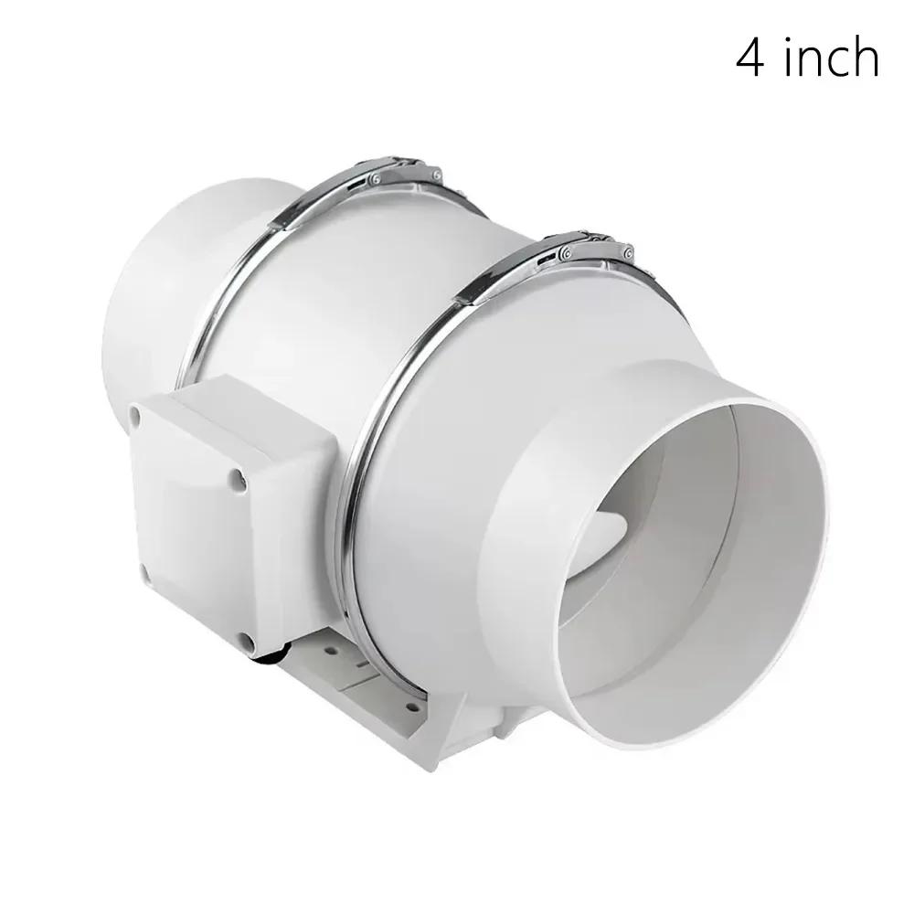 New 1Pcs Durable Silent Industrial Exhaust Fans 4/6inch Round Pipe Duct Fan Air Clean Ventilator Bathroom Kitchen Toilet Wall