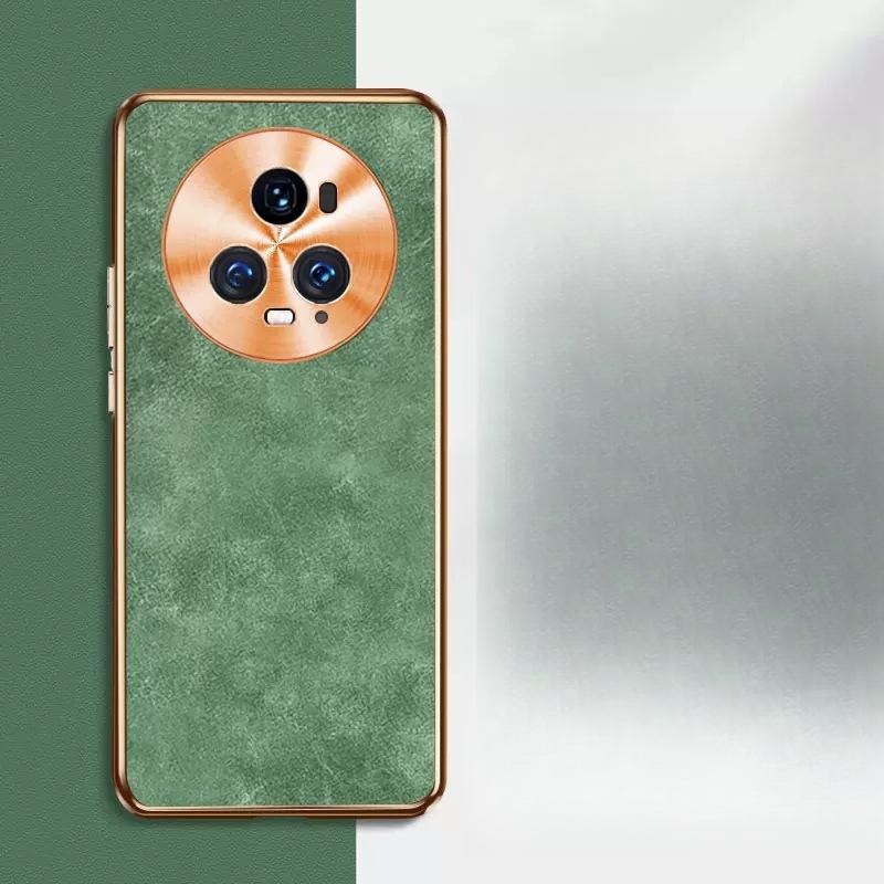 

Подходит для чехла для мобильного телефона Huawei Mate50pro, кожа овчины, гальваническое покрытие, полная защита от падений, Honor 80pro, металлический объектив, мужской Honor 60