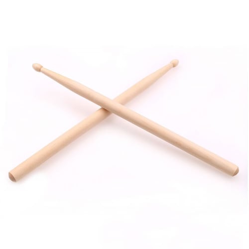 2pcs Wooden Drumsticks, Tapered Waist Drum Sticks, Entry Practice Drumsticks with Drum Hammer, Birthday Gift for Beginners (25cm)