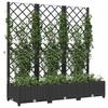 Vidaxl Garden Planter With Trellis, Black, 120X40X121.5 Cm, Pp