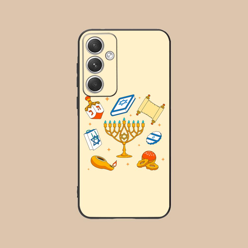 

Jewish Hanukkah Mobile Phone Case for Samsung Galaxy S26 S25 S24 S23 S22 S21 S20 Note20 Plus FE Ultra Colorful Cover Smartphone Galaxy S26