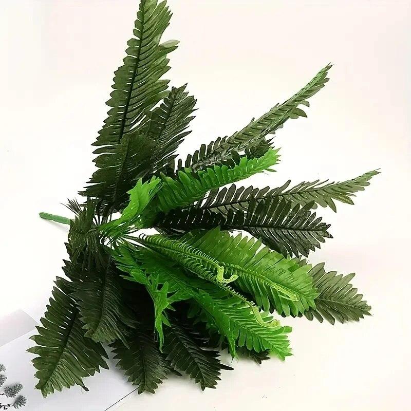 1pc,Artificial Plant, 18 Head Of Lron Leaves, Simulated Silk Cloth GreenPlanting, Iron Tree Leaves,Loose Tail, Palm Leaf Plant W