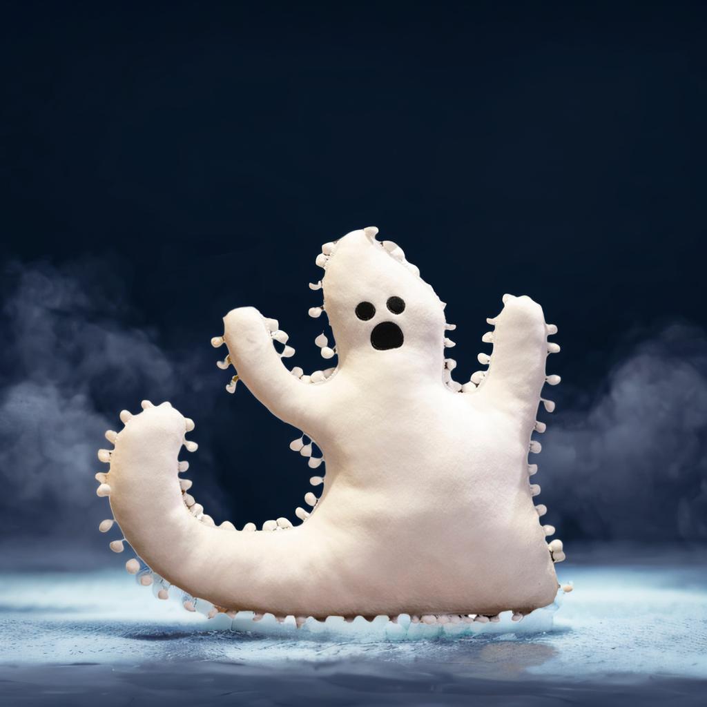 Ghost Plush Pillow Stuffed Toy Cushion Soft Halloween Scene Decor 45cm White