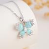 Colorful Resin Heart Zircon Butterfly Pendant Necklace for Women Girls Stainless Steel Chain Sweet Cute Collar Jewelry Gifts