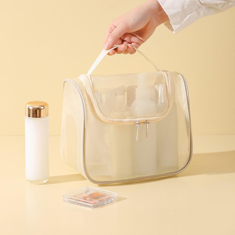 Large Capacity Mesh Makeup Bag Portable And Lightweight Durable Polyester Fiber Makeup Storage Bag With Zipper Easy To Care Fo