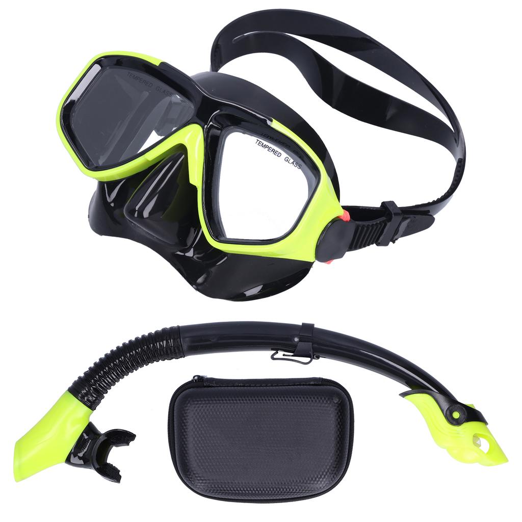 Snorkeling AntiFog Goggles Set Diving Glasses with Full Dry Snorkel for Kids Adults(Blue GogglesSnorkel )