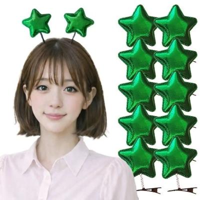 10 Green Star Hairpins Spring Pins Claw Clips Group Events Amusement Parks Concerts Sports Days