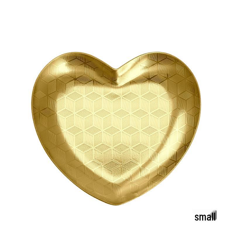 Nordic Korean-Style Stainless Steel Heart-Shaped Tray for Jewelry, Decor, and Desserts