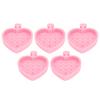 5pcs Makeup Brush Cleaning Bowl Silicone Portable Heart Shape Residue Removal Foldable Sponge Powder Puff Cleaning Mat