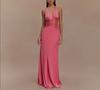 2025 Summer Elegant Deep V Silk Satin Halter Waist-Cinching Long Dress
