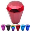 Kyostar Universal Diamond Shape Gear Shift Aluminum Shifter Knob 8M/10M/12MM Adapter (Red)