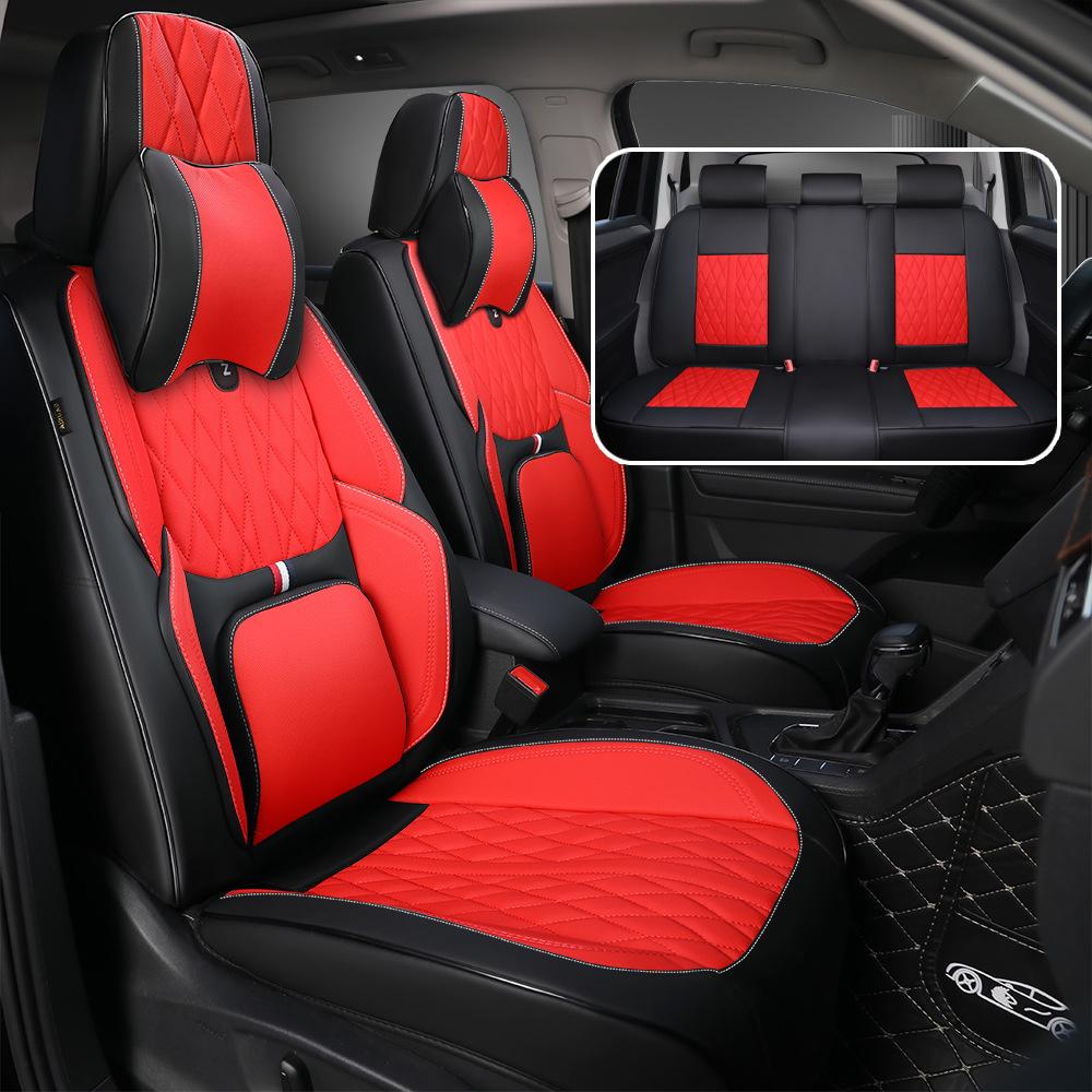 Universal Nappa Leather Car Seat Cushion Set: All-Season, Full Surround, Five-Seat Cover