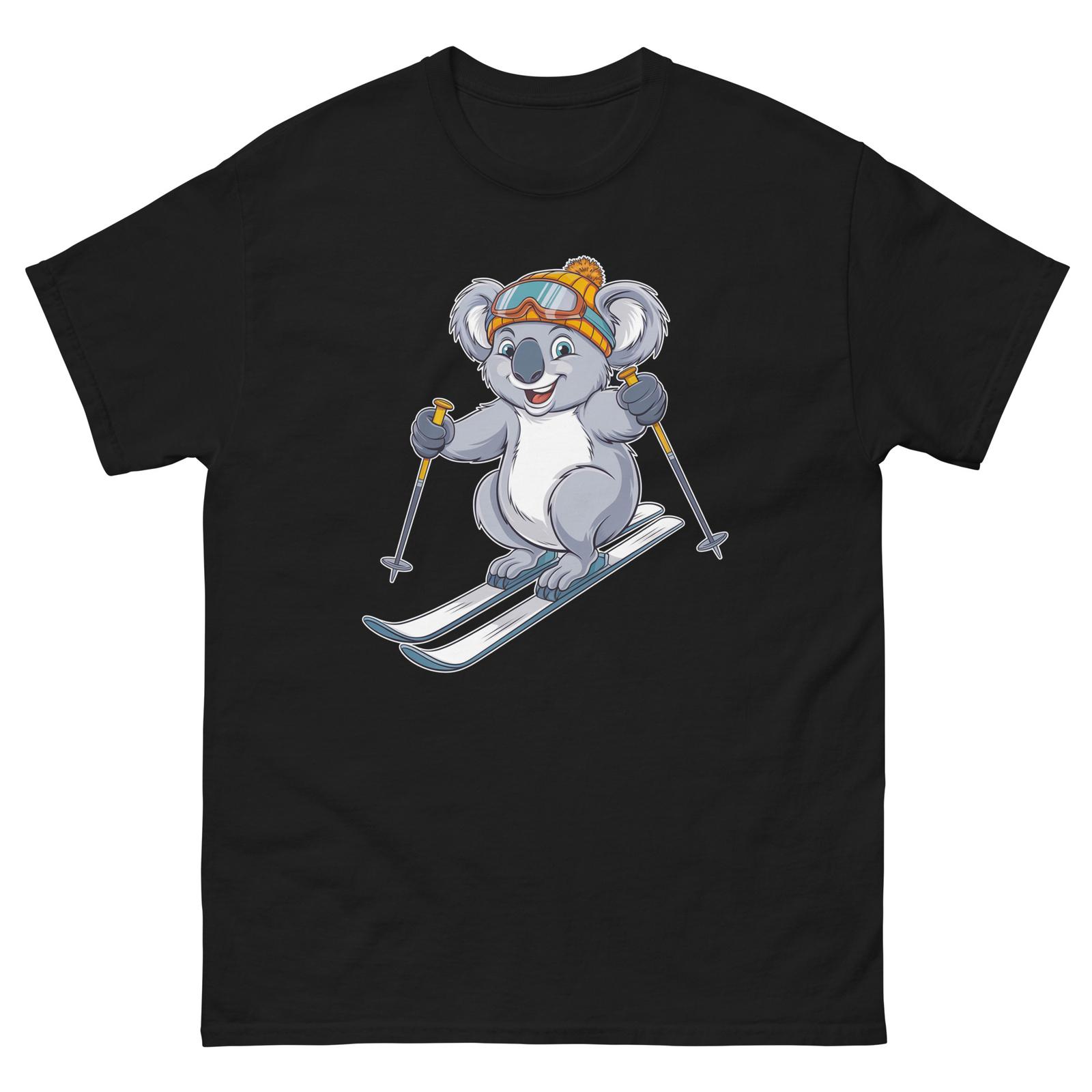 Koala Skiing Skier Fun Cartoon Ski Shirt T-Shirt L