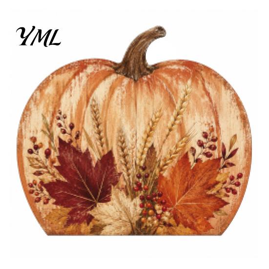 Desktop Decorative Wood Signs Thanksgiving Fall Pumpkin Table Decoration, Rustic Block Wooden Sign, Autumn Vintage Centerpiece Farmhouse Tabletop for