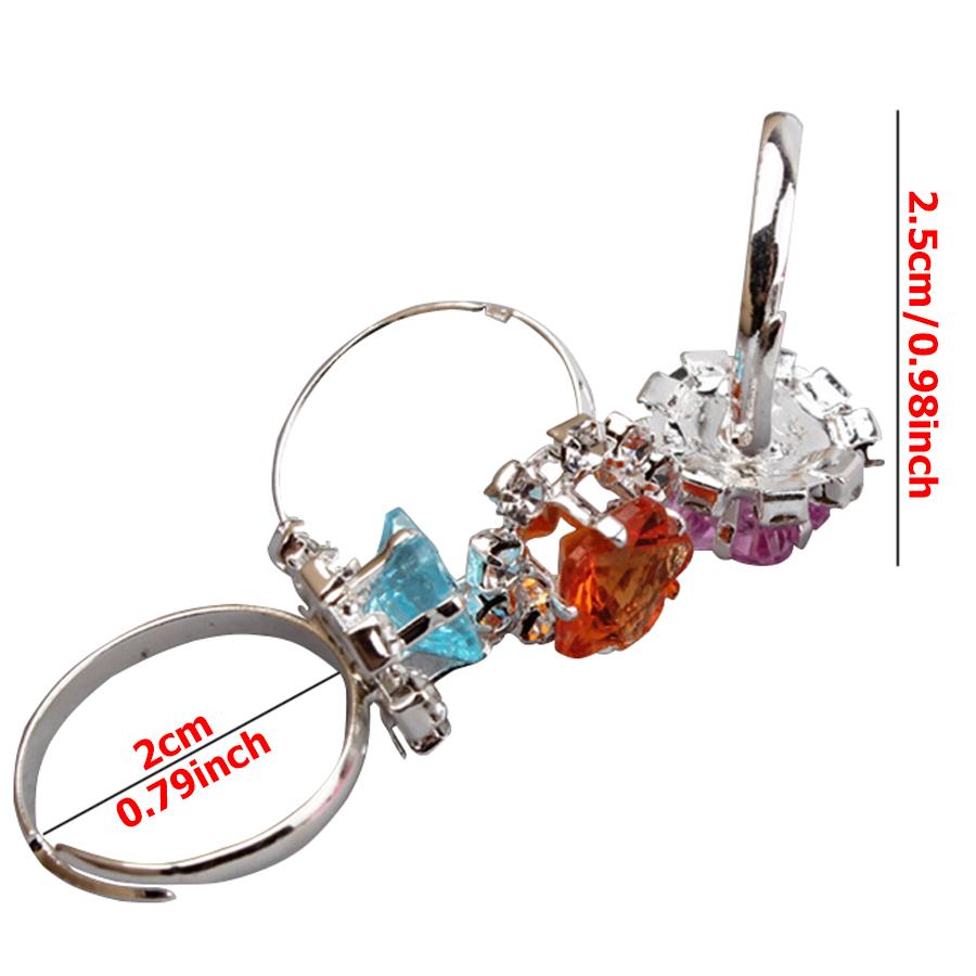 12pcs/Box Children Crystal Ring Toys Girl Dress Up Jewelry Toys Style Random Ship Boxed Cartoon Decorative Ring Gift for Kids