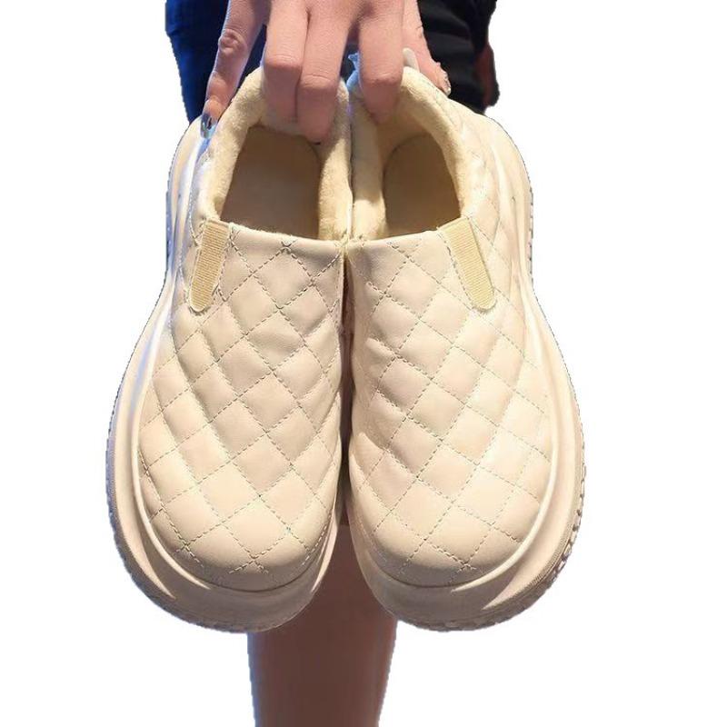 Milk Huhu Thick-soled Little White Shoes Snow Boots Women's Velvet Thickened Autumn and Winter New Cotton Shoes Waterproof, Non-slip and Warm