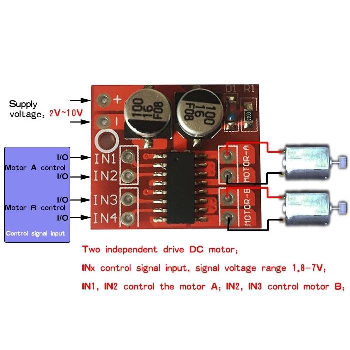 2-way DC Motor Driver Module 2 Channel PWM Speed Dual H-Bridge Stepper Mini Victory L298N