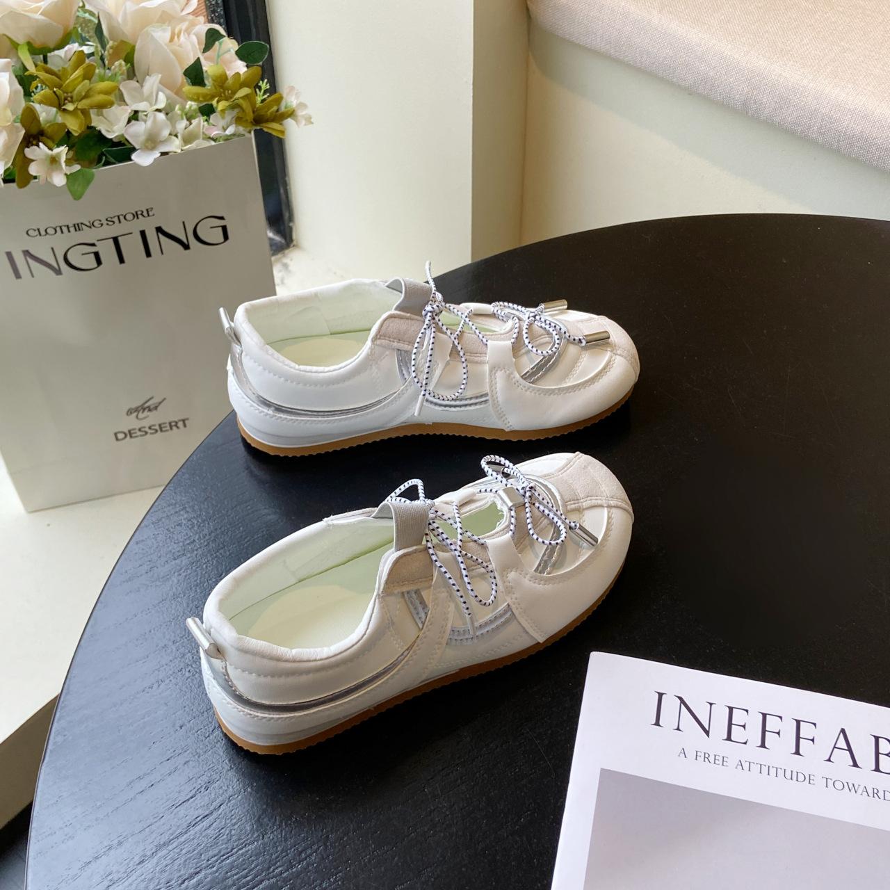 

Балетки на плоской подошве с внутренней высотой 5 см, милая сестра, немецкие тренировочные туфли женские 2025 новая корейская версия спортивные Мэри Джейн одинарные туфли 40 белый