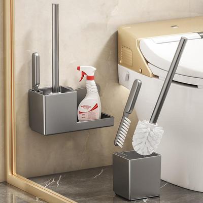 Banyo Tuvalet Fırçası Tutacağı Seti Duvara Monte Deliksiz Tuvalet Fincanlık Tuvalet Temizleme Fırçası Ev Banyo Tuvaleti İçin