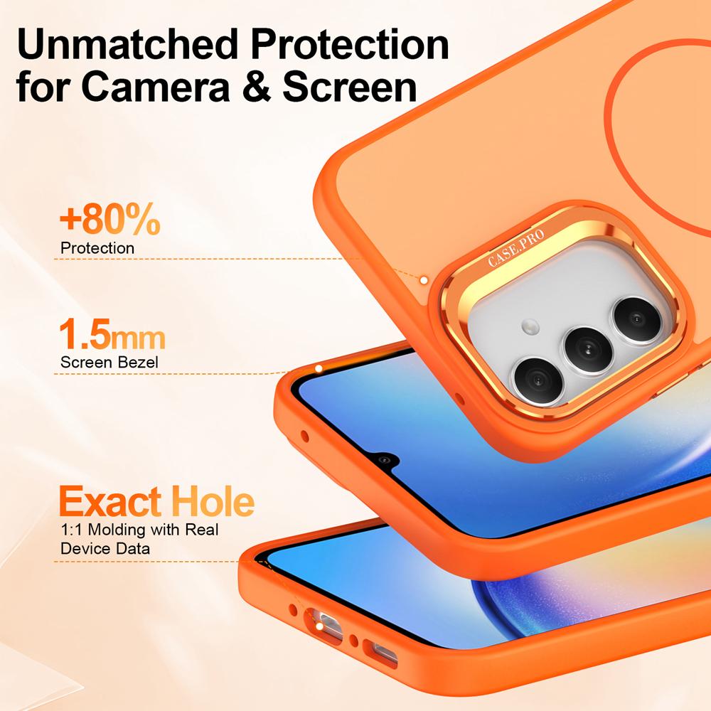 KEYSION Matte Skin Feel Lens Stand Phone Case for Samsung A54 5G A34 A14 4G 5G Magnetic Shockproof Back Cover for Galaxy A04S