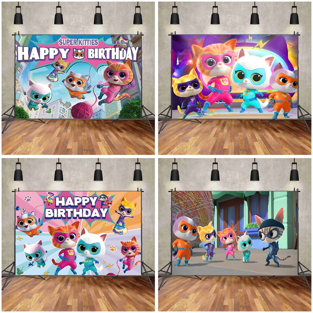 SuperKitties Background Photography Castle Wizard Platform First Night Street Birthday Party Decoration Gifts Props Poster
