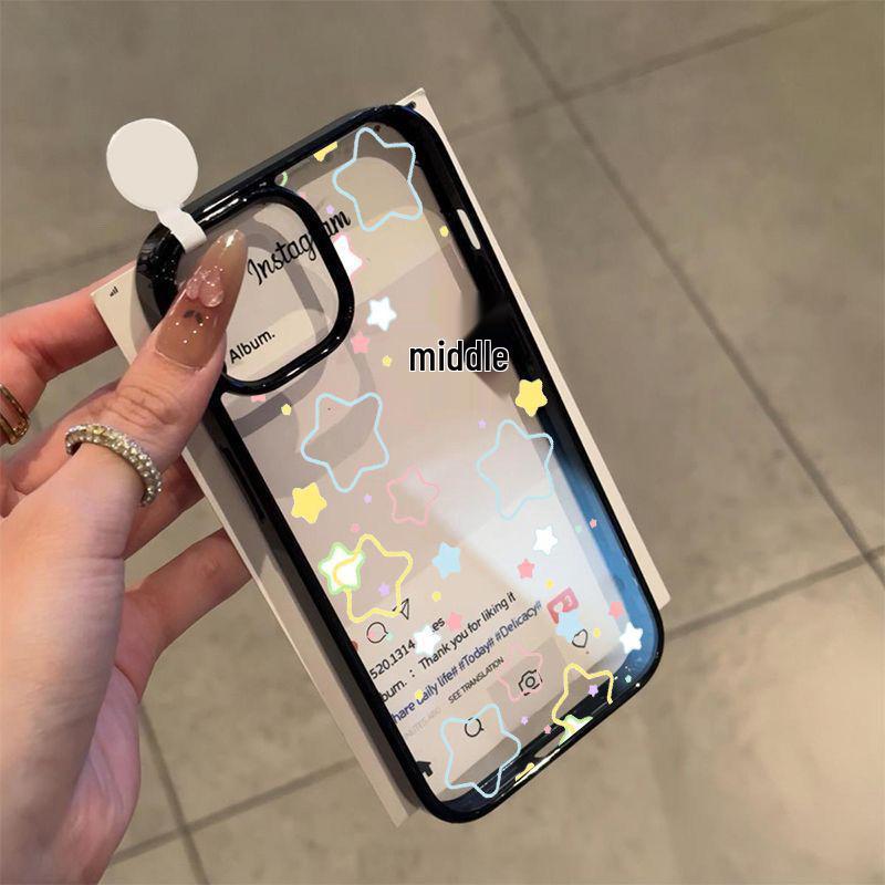 

Graffiti Stars Full Coverage iPhone Case for Apple 17 Pro Max/16Pro/15, Black Border, Popular Design Apple 16 Pro