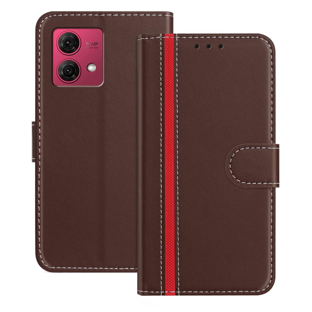 For Motorola Moto G84 5G Phone Cases Wallet Stand Color Splicing Leather Cover with Magnetic Clasp