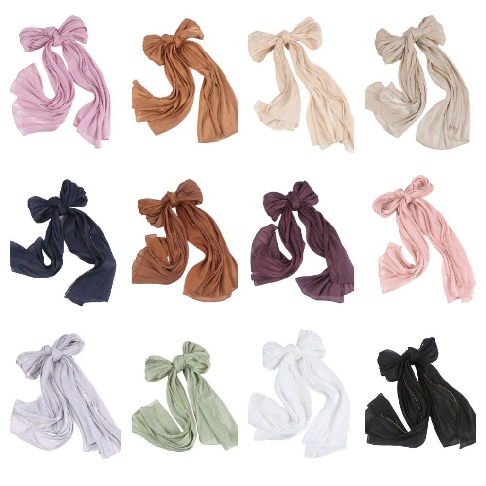 Long Ethnic Style Scarf Beads Chain Wraps Shawl Luxury Islamic Turban  Daily