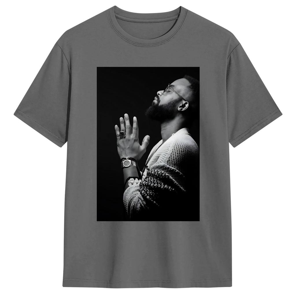 Musician Fally Ipupa Printed T-shirt Men and Women Summer Cotton Y2K Clothing Short Sleeved Tops Fan Gift