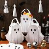Candy Gift Bag Halloween Ghost Bag White Pouch with Cute Face Trick or Purses And Handbags Treat Favor for Party Kids Goodie Prizes Holder