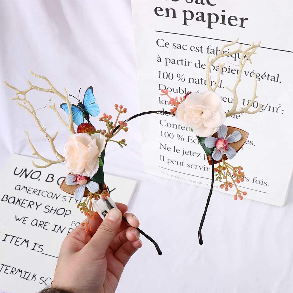 Korean Style Hair Accessories Photo Props Christmas Hair Hoop Fairy Deer Ear Glowing Headband Women Hair Wear Elk Ears Headband