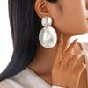 Wind Fashion Geometric Metal Ring Pendant Stud Earrings Exaggerated Irregular Water Drop Splicing Earrings