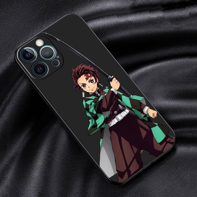 

Чехол для Apple iPhone 14 13 11 12 Pro 7 XR X XS Max 8 Plus 6 6S SE 2022 13Pro черный мягкий телефон Funda аниме Demon Slayer iPhone 14 Pro Max