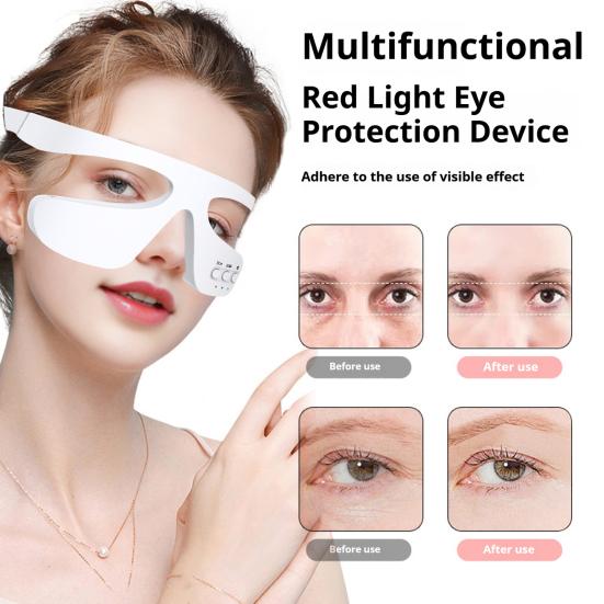 Rotlichttherapiebrille Unteraugenmassagegerät Tragbares Augenpflegegerät LED Augenperfektor zur Faltenentfernung Hautstraffung