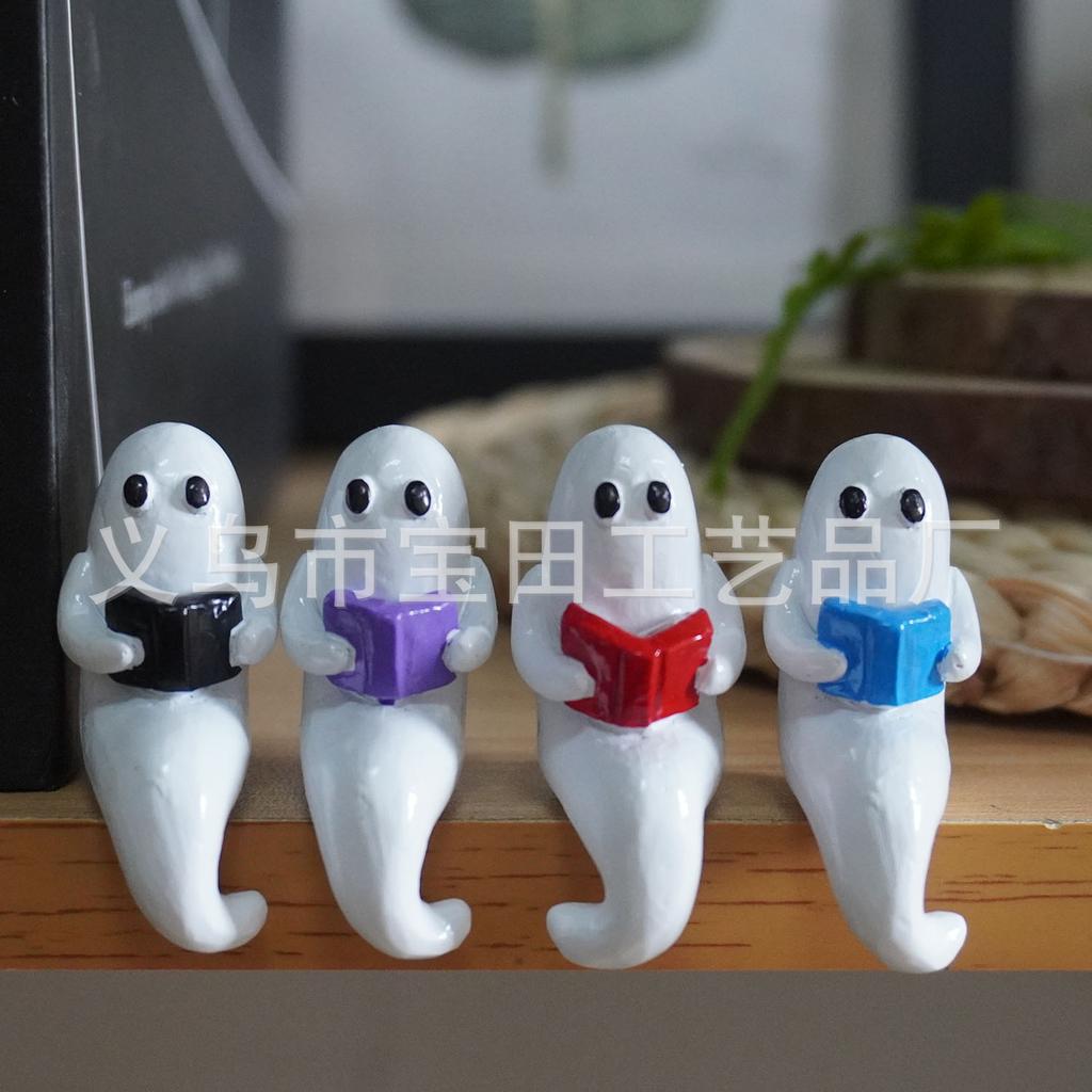 Cute reading little ghost set is suitable for holiday atmosphere decoration home desktop decoration