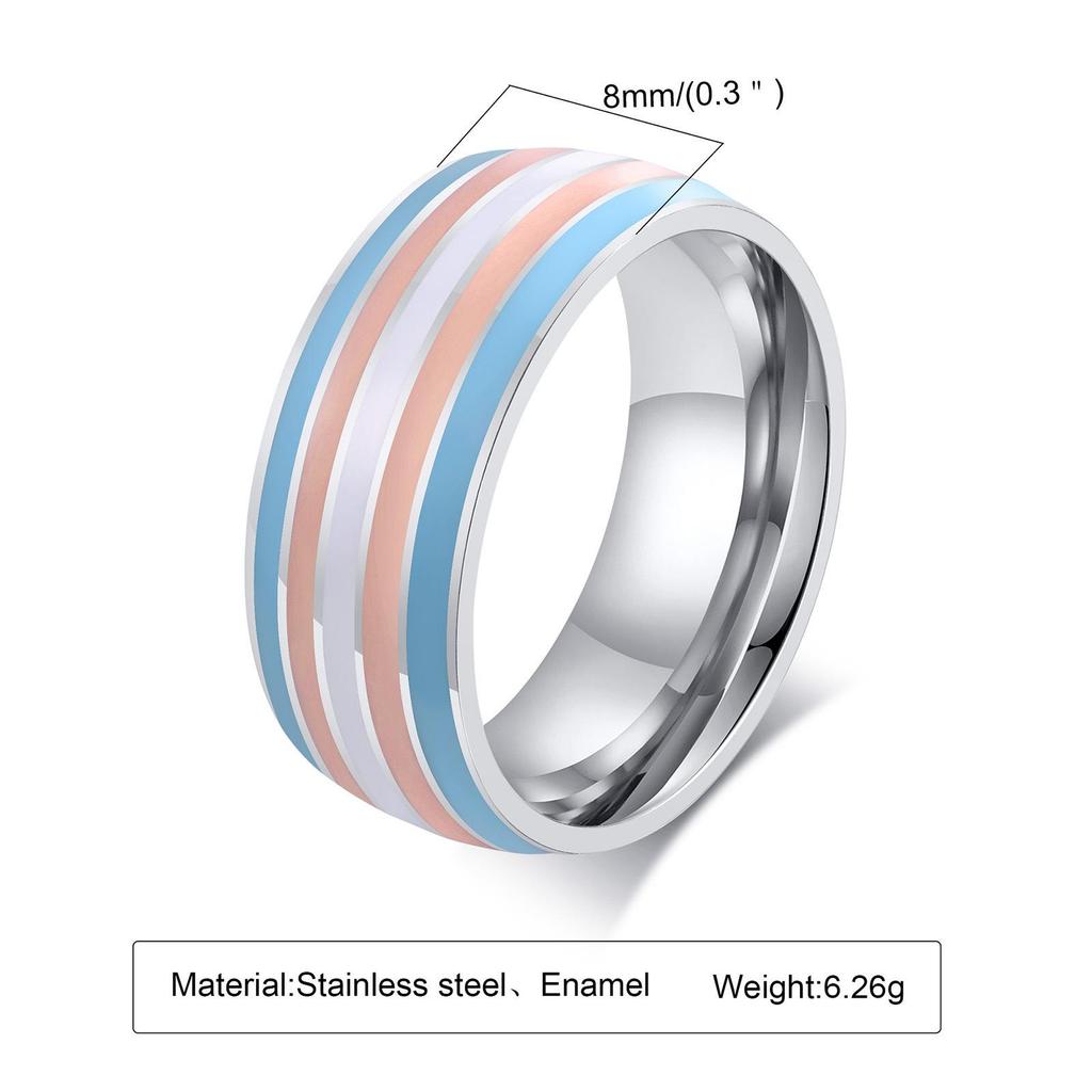 Quanxi Colorful Flag Water Jewelry Ring 8mm PR-033